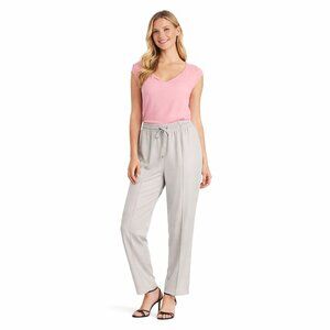 2/$30 ZARA Light Gray Size 28 Elastic Waist Drawstring Pants Polyester Relaxed F